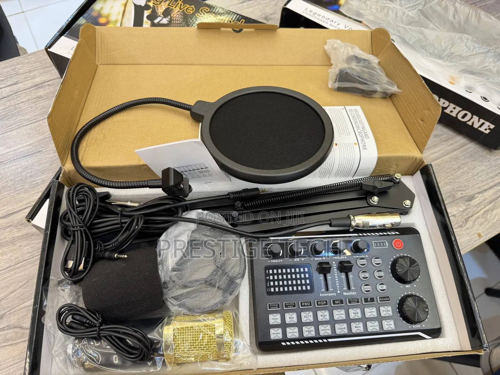 Professional Condenser Microphone Advanced Sound Card Set
