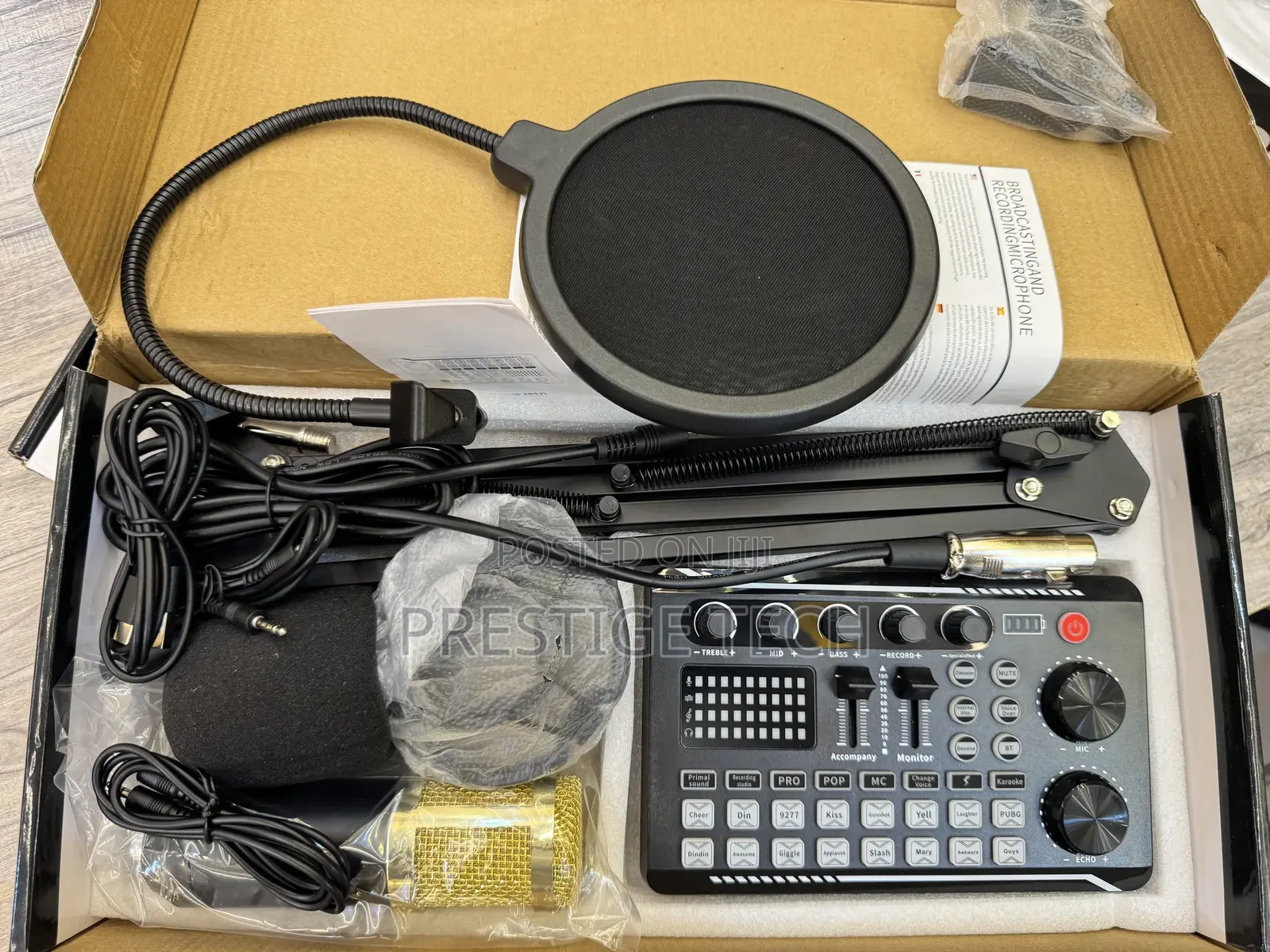 Professional Condenser Microphone Advanced Sound Card Set
