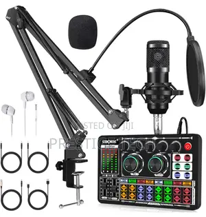 Professional Condenser Microphone Advanced Sound Card Set