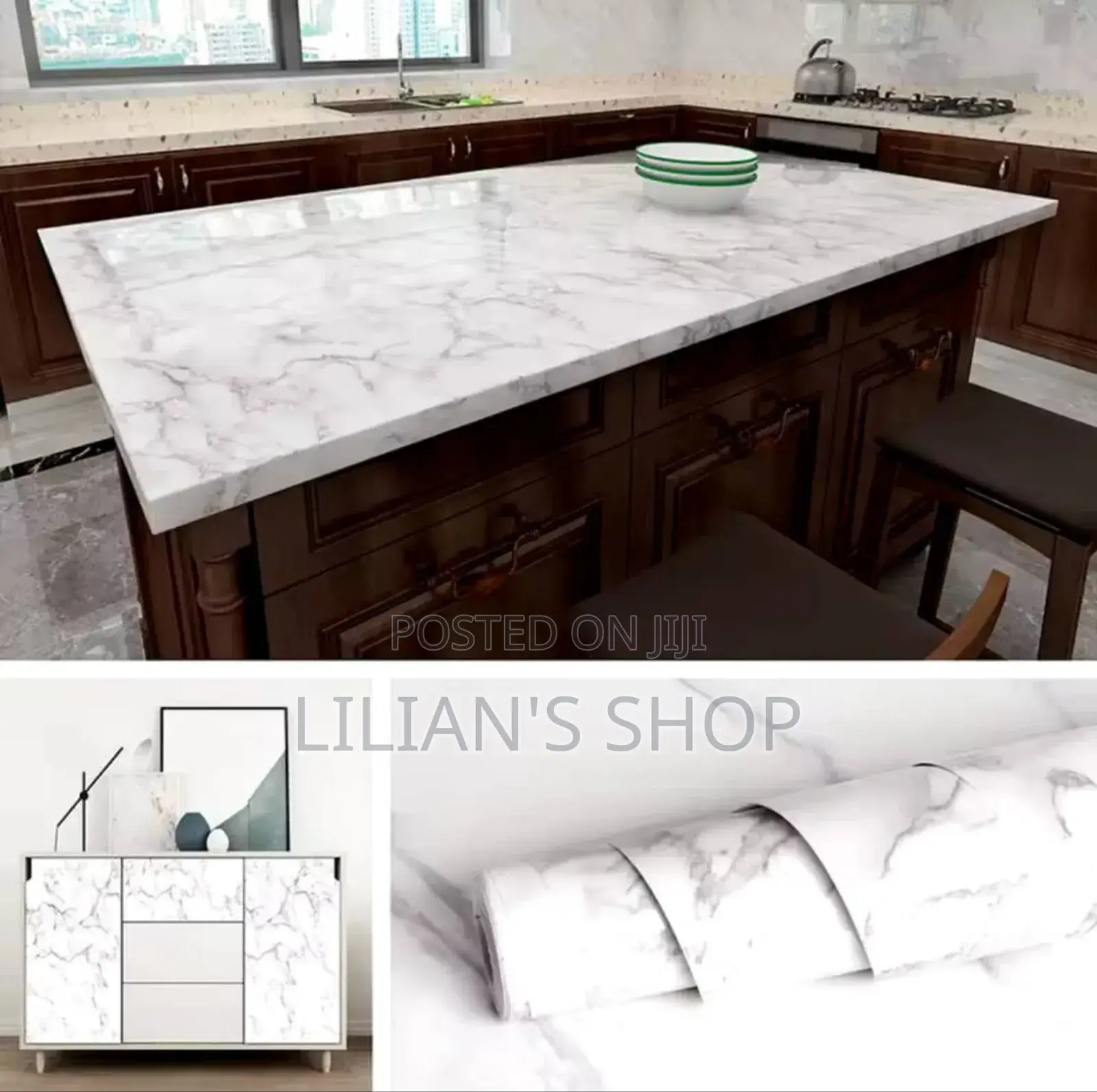 Self Adhesive Waterproof Marble Wallpaper -5 by 45cm