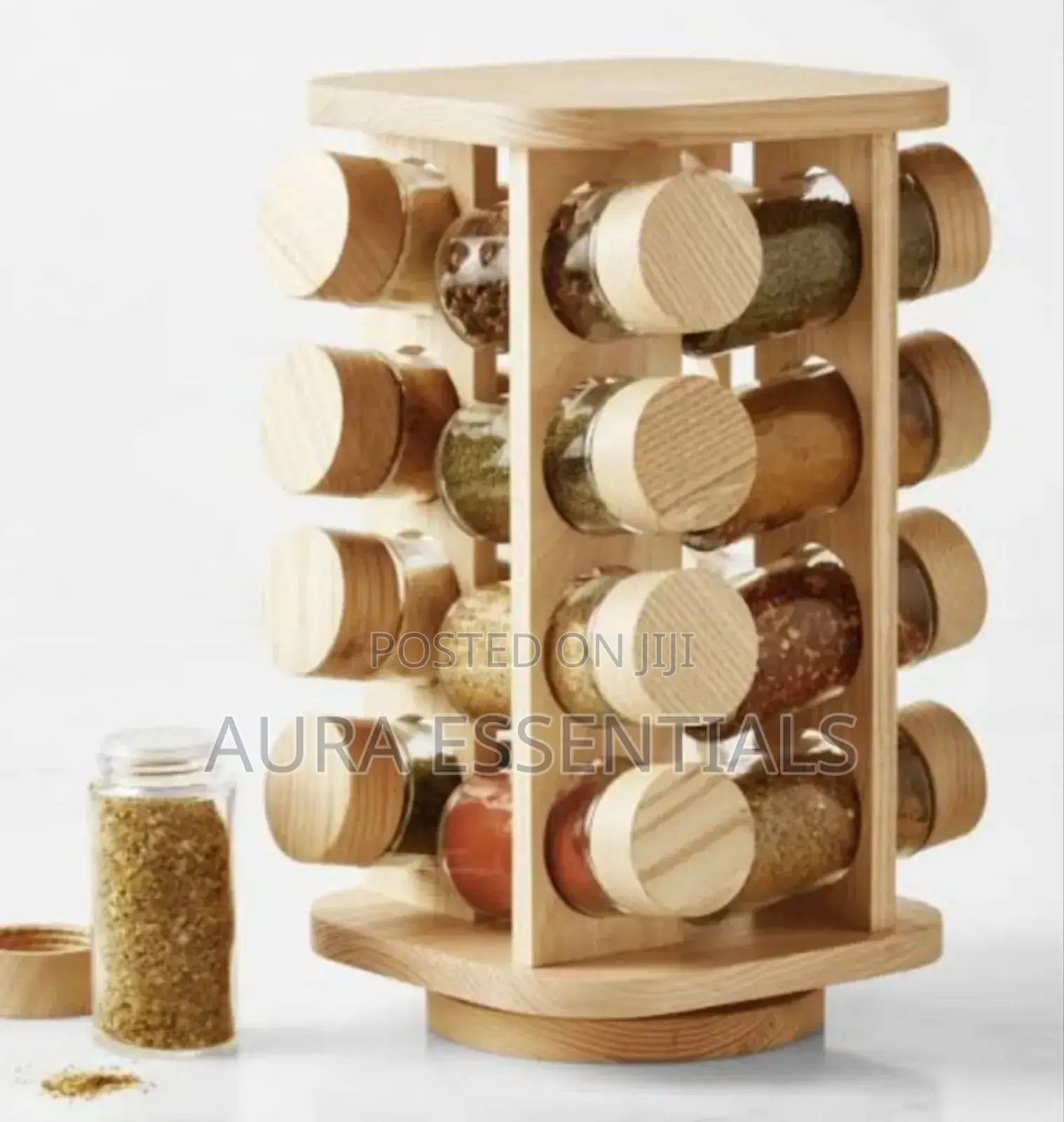 Bamboo Countertop 16jars Spice Rack