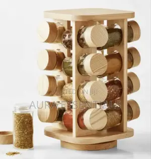 Bamboo Countertop 16jars Spice Rack