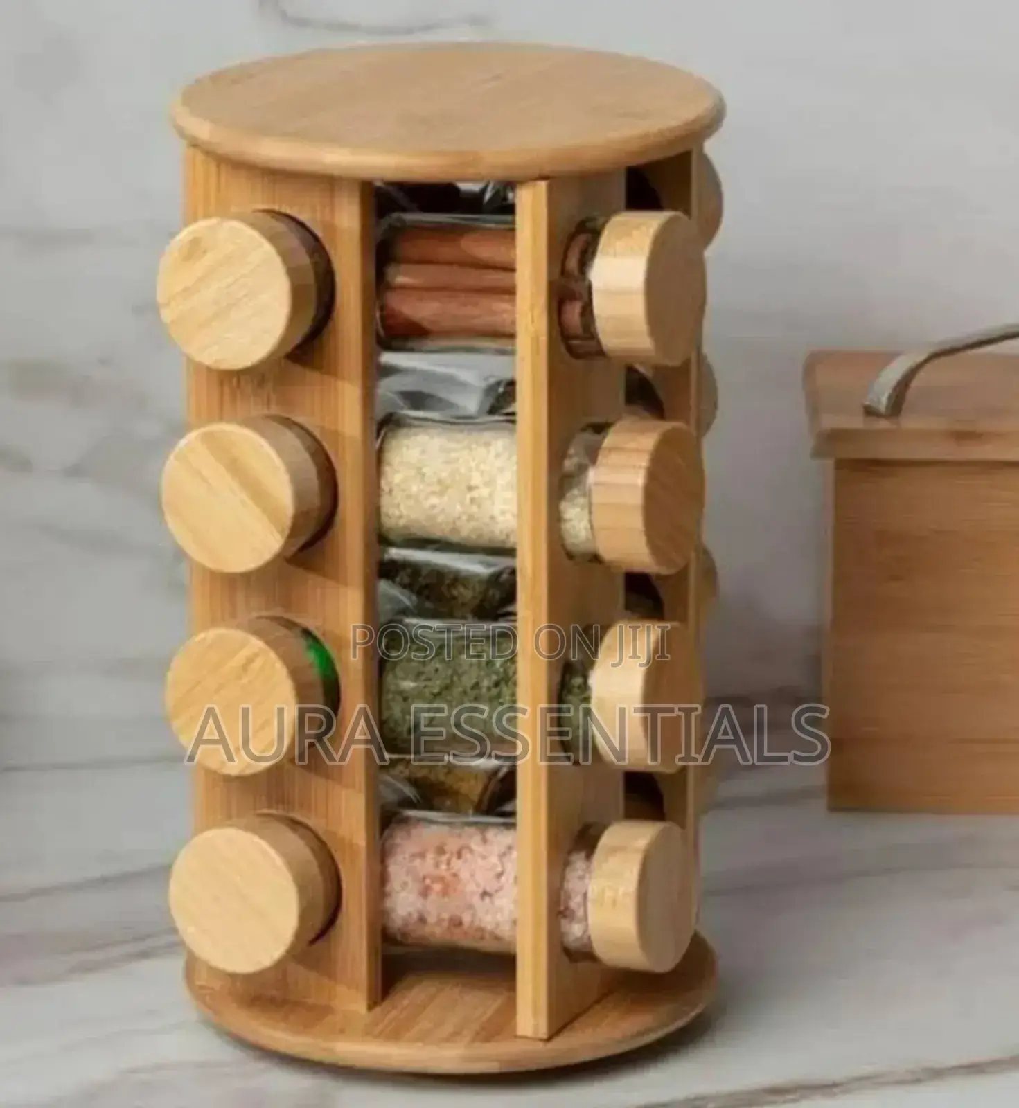 Bamboo Countertop 16jars Spice Rack
