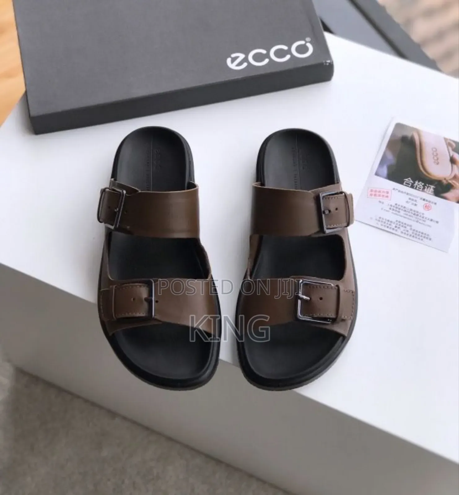 Ecco Leather Double Strap Sandals. Certified