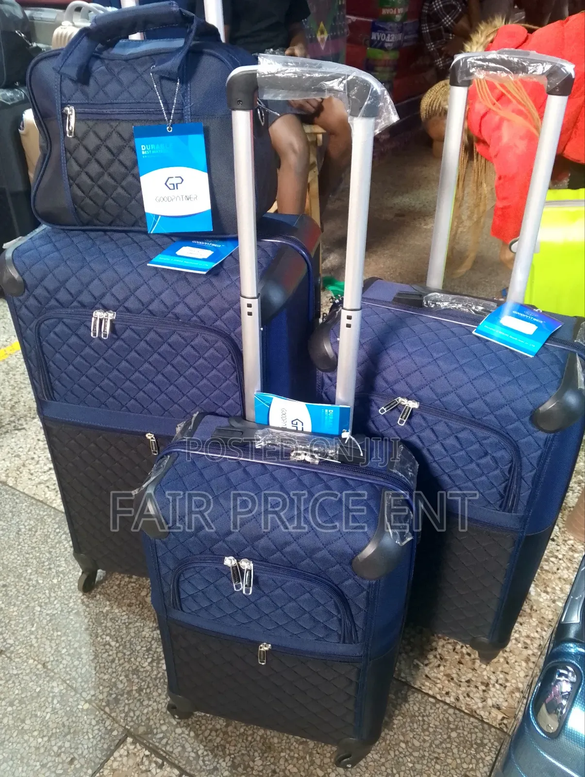 Original Cloth Suitcases.Fullset of 3pcs.( Blue)