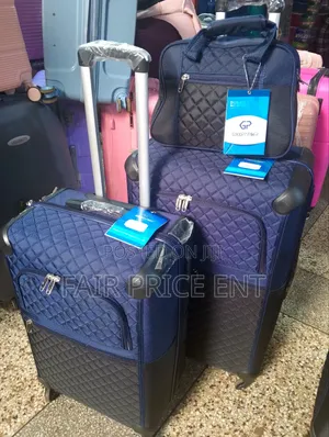 Original Cloth Suitcases.Fullset of 3pcs.( Blue)