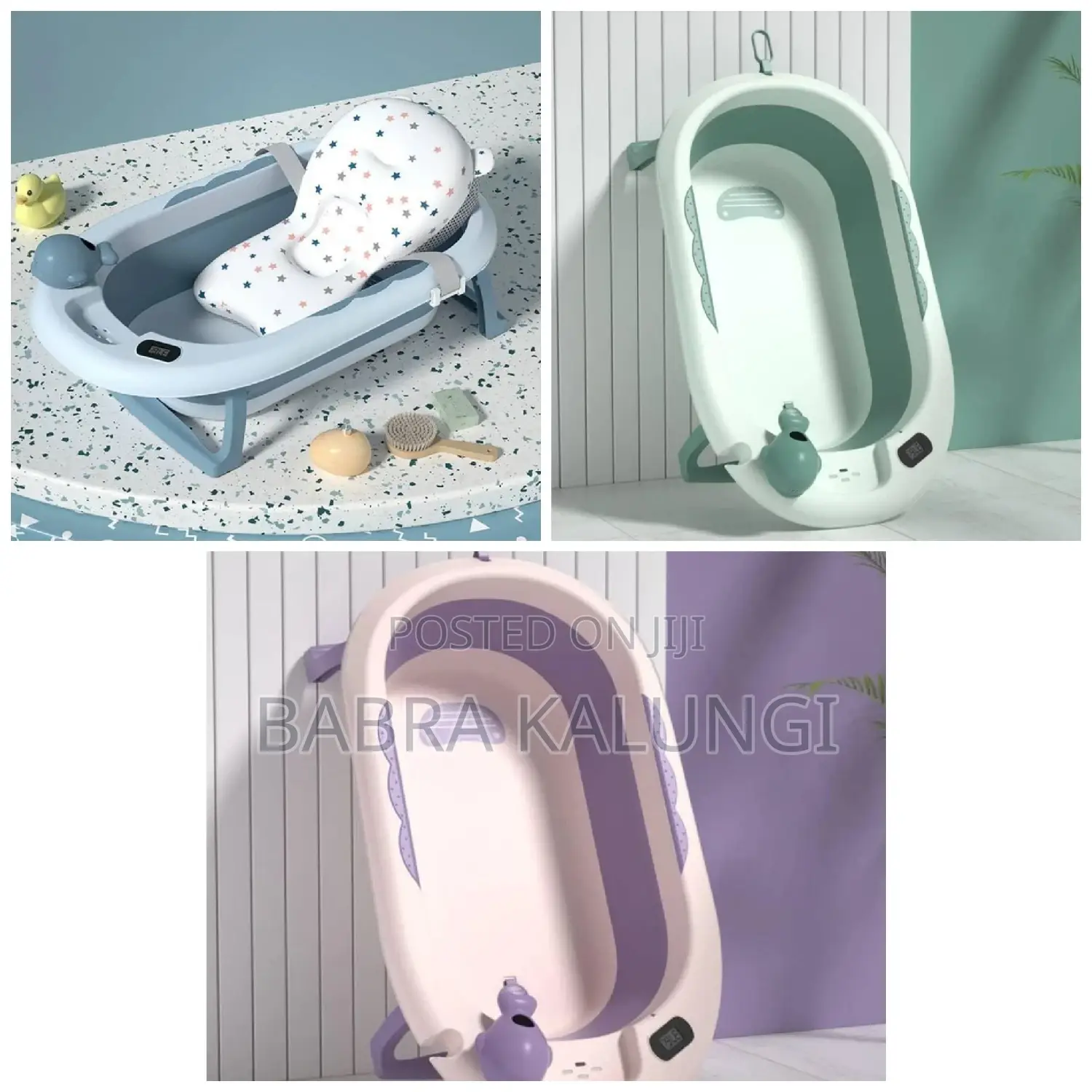 Baby Foldable Bath Basin With Thermometer