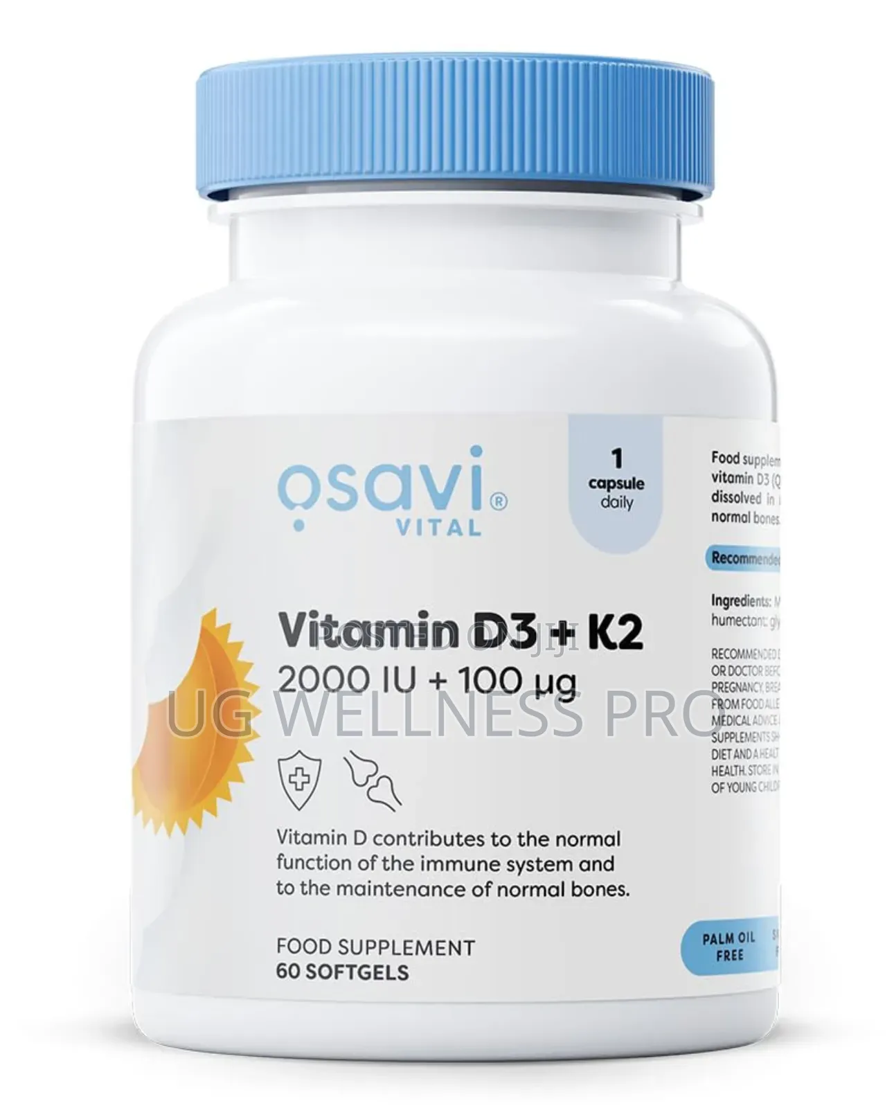 Osavi Vitamin D3 + , 2000IU + 100mcg - 60 Softgels