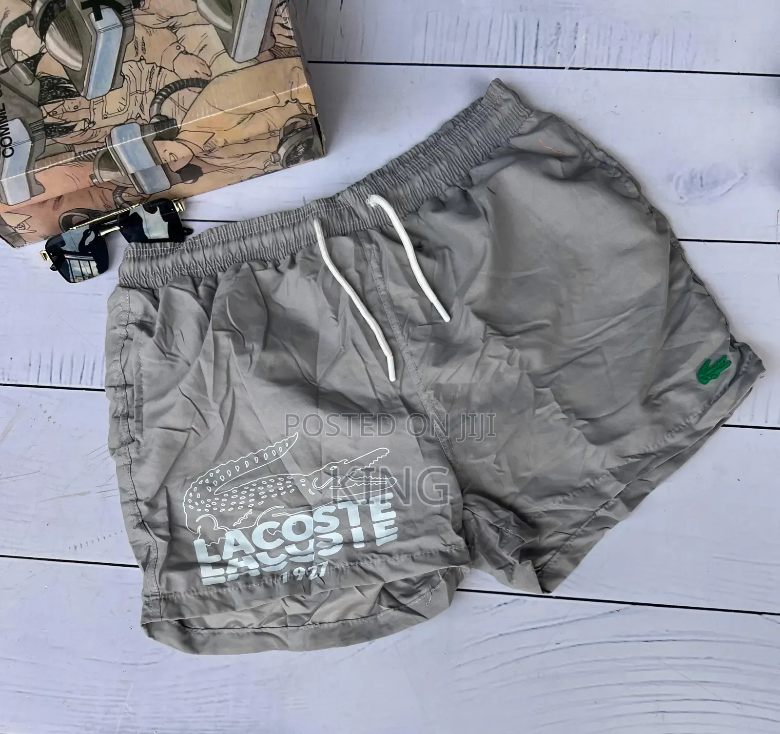 Lacoste Grey Swim Shorts.