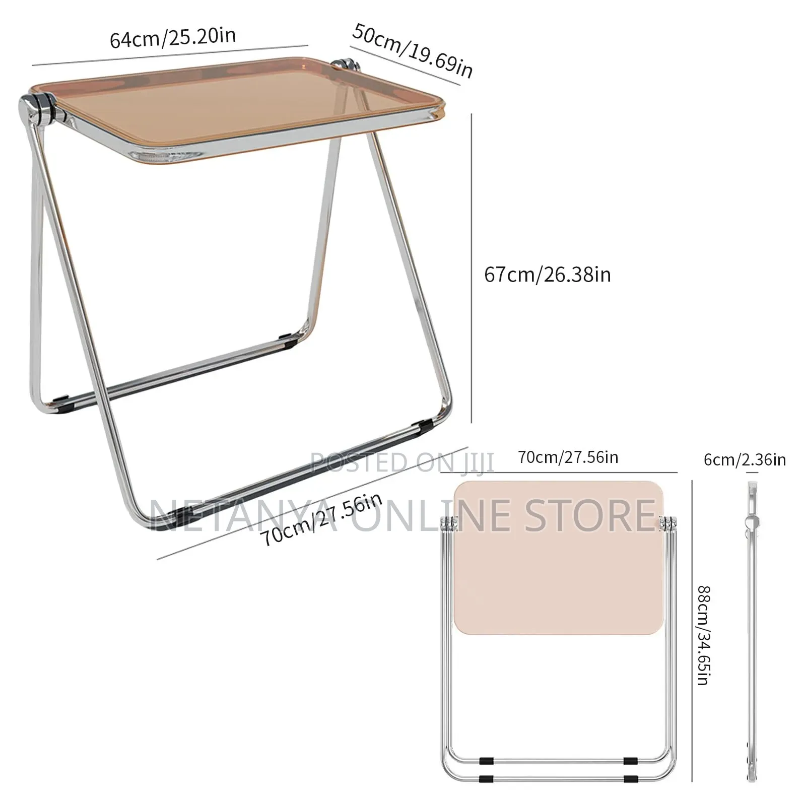 Foldable Acrylic Table With Chair