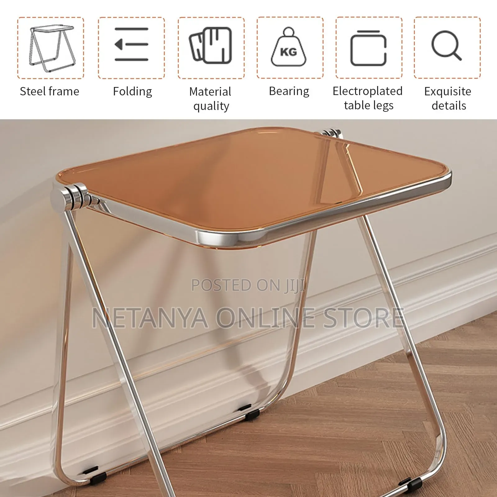 Foldable Acrylic Table With Chair