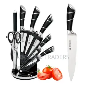 9pcs Kitchen Knife Set With 360° Rotating Stand