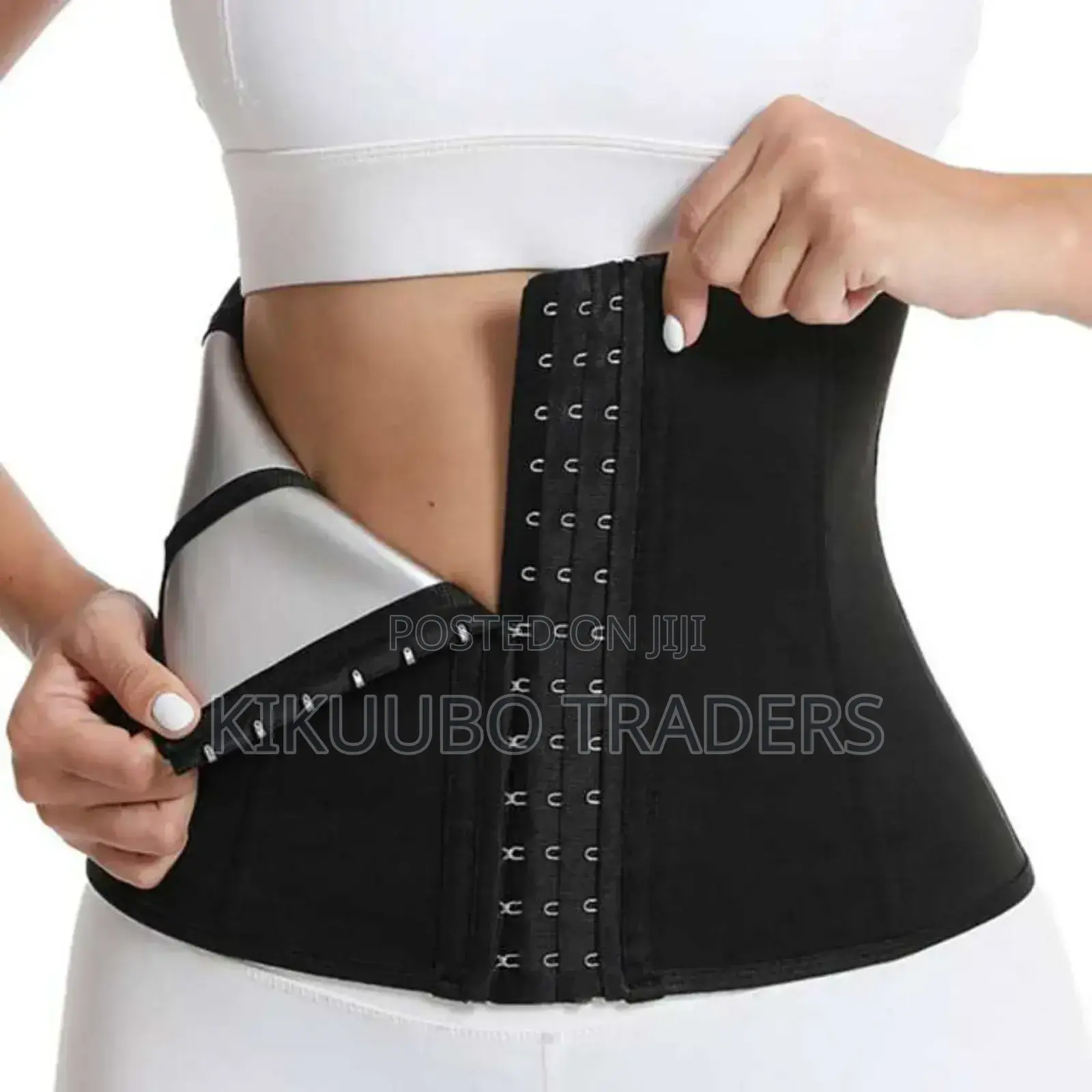 Button Navy Waist Trimmer Sweat Wrap Corset