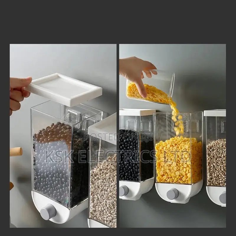 Wall Mounted Food Containers Push Top Food Storage Jars Tran