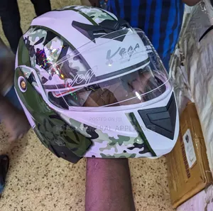 White & Green Vaga Helmet Bike