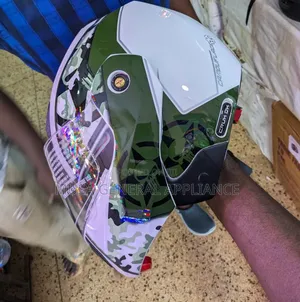White & Green Vaga Helmet Bike