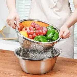 3in1 Colander Basin, Grater Strainer Drain Basket