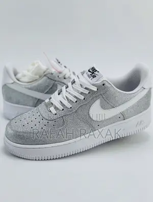 Original Silver Glitter Nike Air Force 1 Low Luxury Sneakers