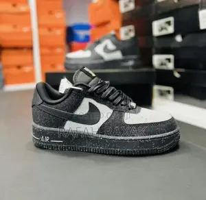 Black/Grey Glitter Nike Air Force 1 Low Luxury Sneakers