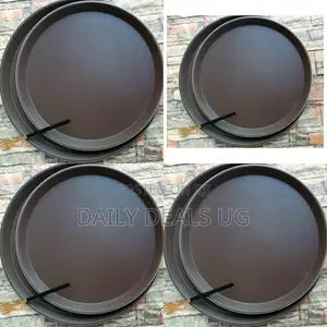 Black Round Serving Tray