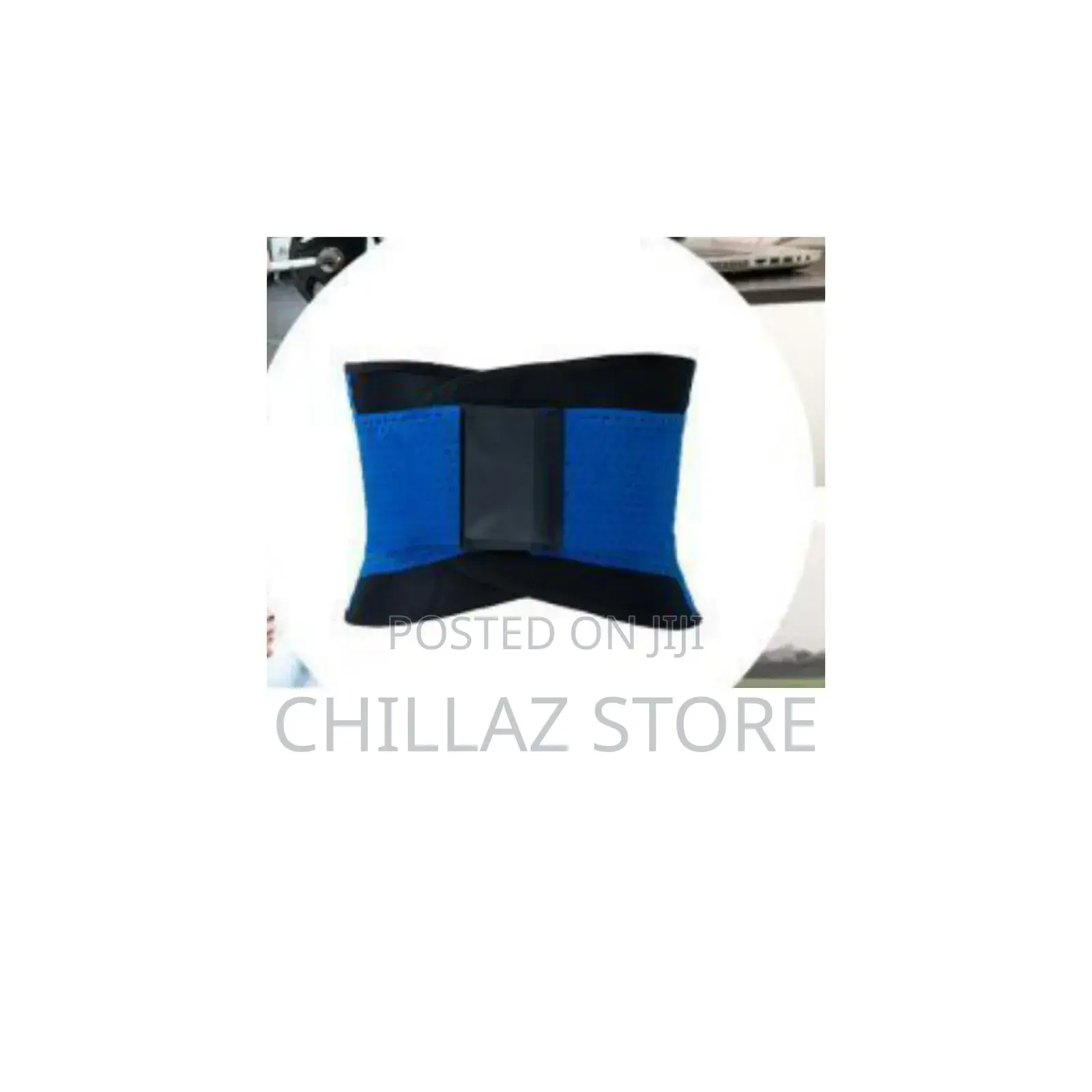 Blue and Black Waist Trainer Belt.