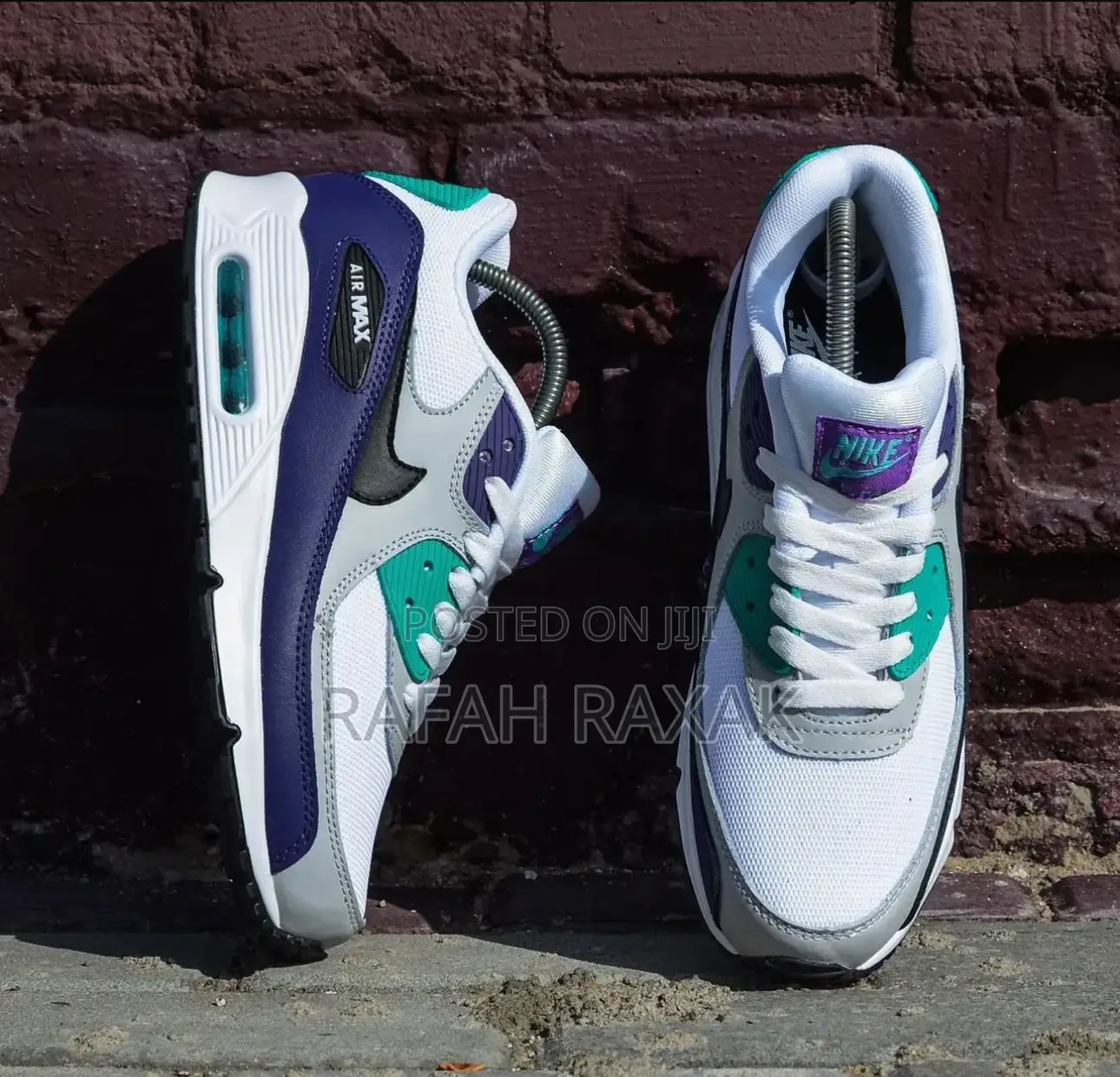 Original White/Purple/Green Nike Air Max 90 Essential Shoes