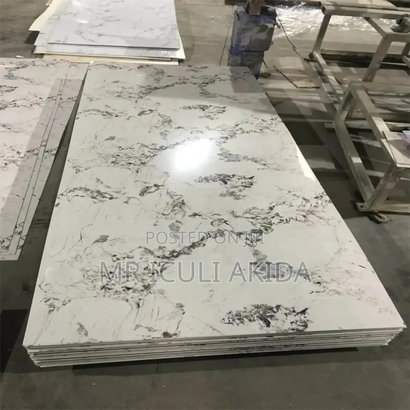 2.2x1.8mtr PVC High Gloss Waterproof Wall Panel Marble Sheet