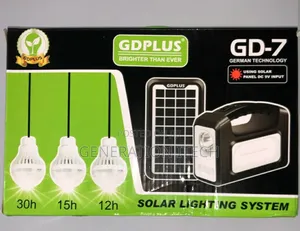 Solar Rechargeable Lighting Kit With 3 Bulbs, Panel Light