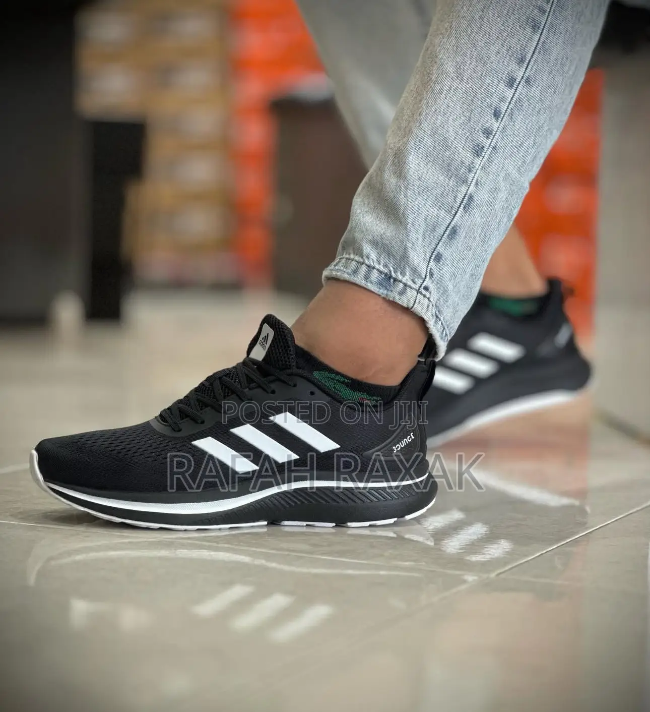 Original Black/White Adidas Bounce Training/Running Sneakers