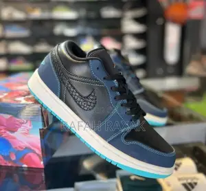 Original Navy Air Jordan 1 Low Retro Obsidian Sneaker