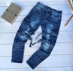 Cargo Strap Jeans Blue