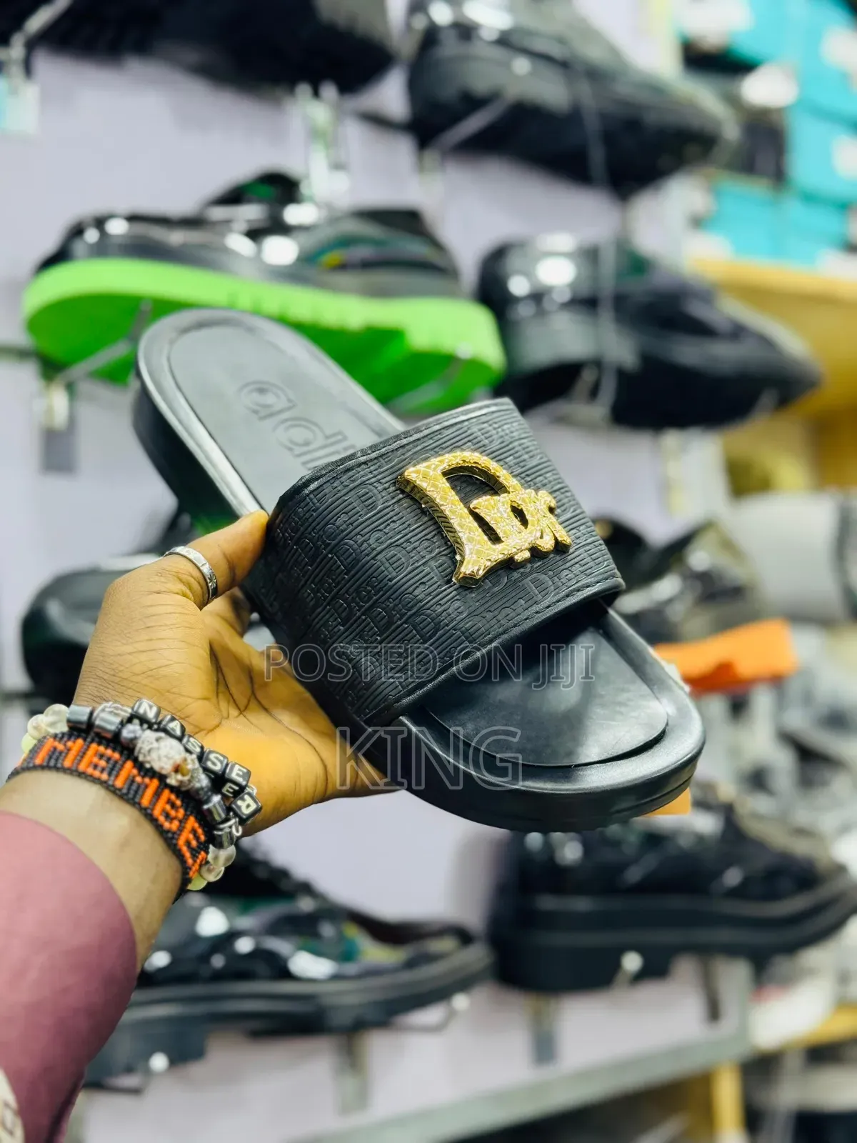 Dior Design Slide. All Black Sandals