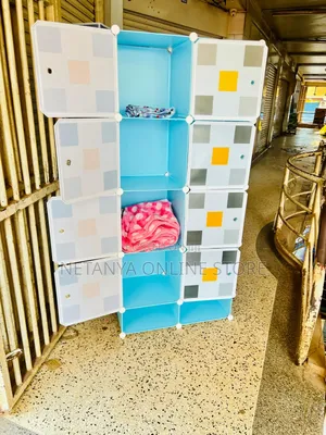 2 Columns Plastic Wardrobe With Designs
