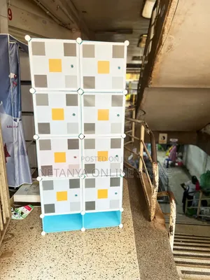 2 Columns Plastic Wardrobe With Designs