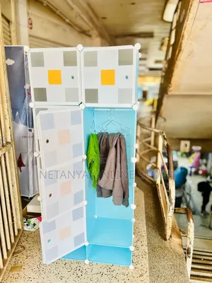 2 Columns Plastic Wardrobe With Designs