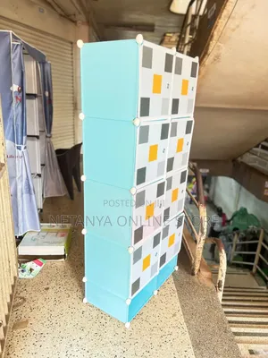 2 Columns Plastic Wardrobe With Designs