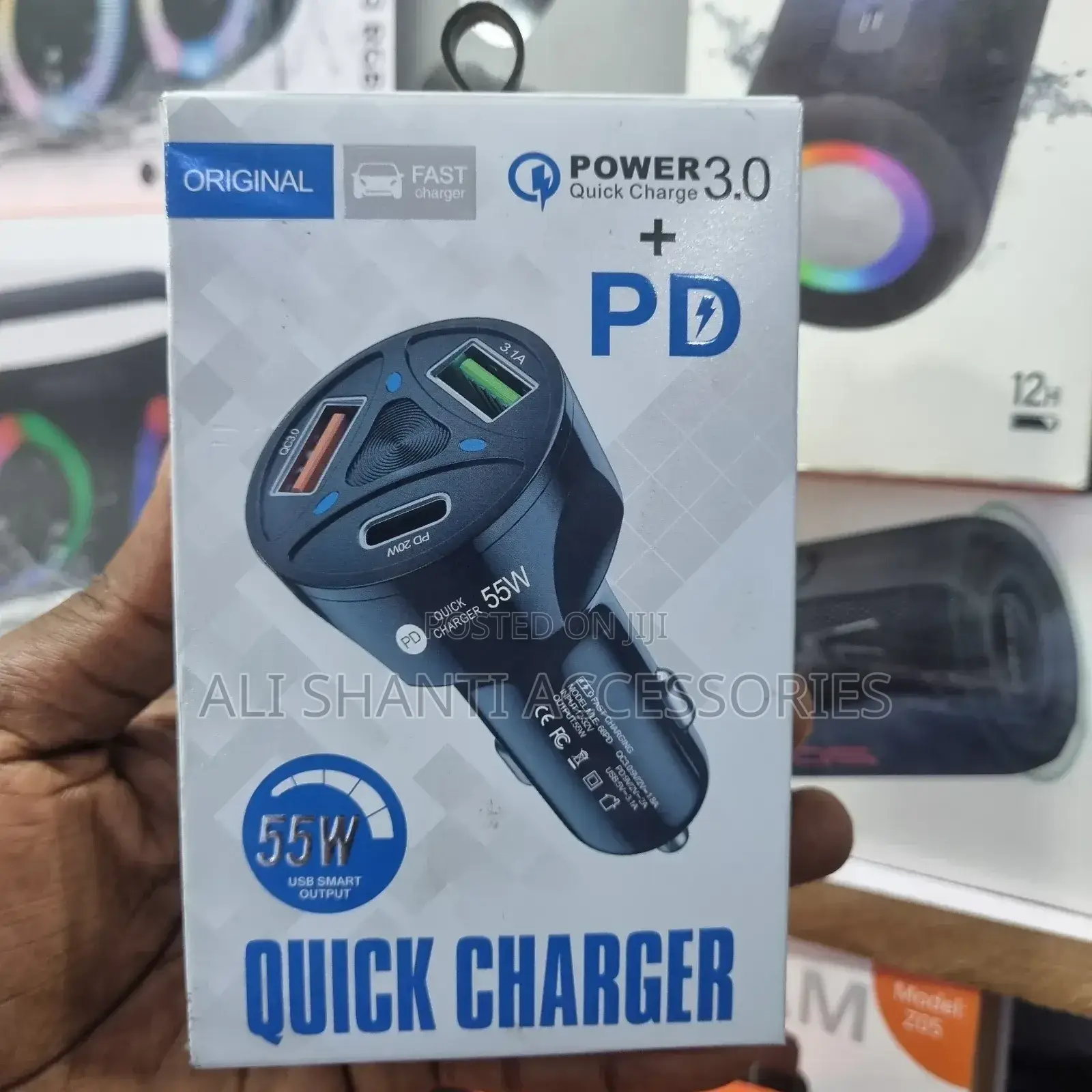 55W Car Charger 3.0 Quick Charger and PD