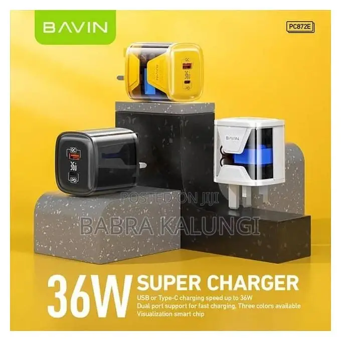 BAVIN Transparent 36W Quick Charge 3.0 With TYPE C