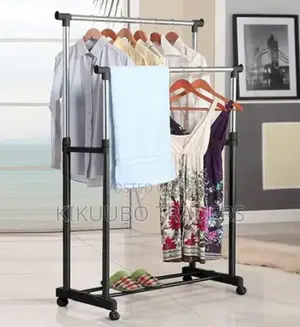 Double Rod Clothes Organizer Hanging Rack
