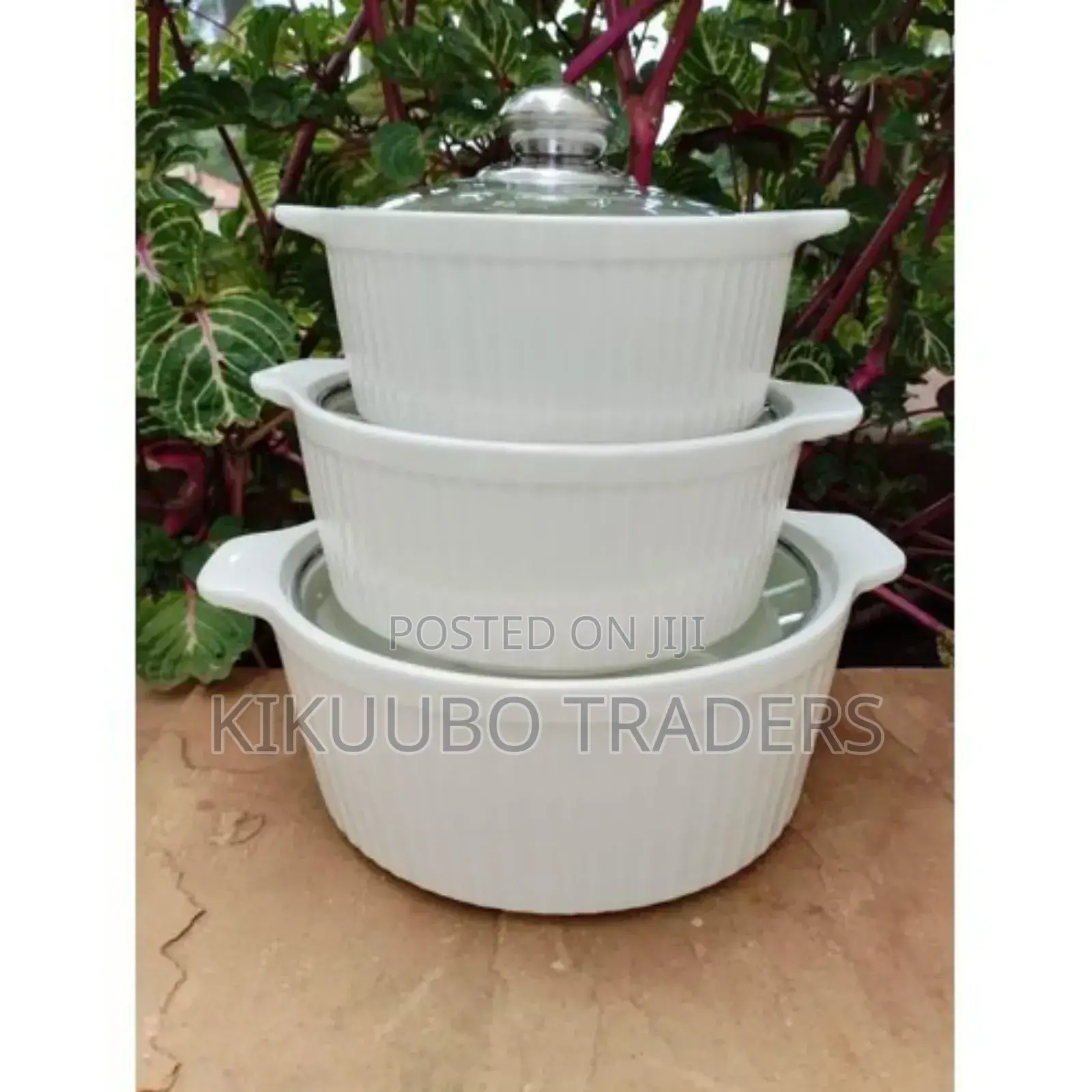 3 Pieces Ceramic Casserole Bowl Set
