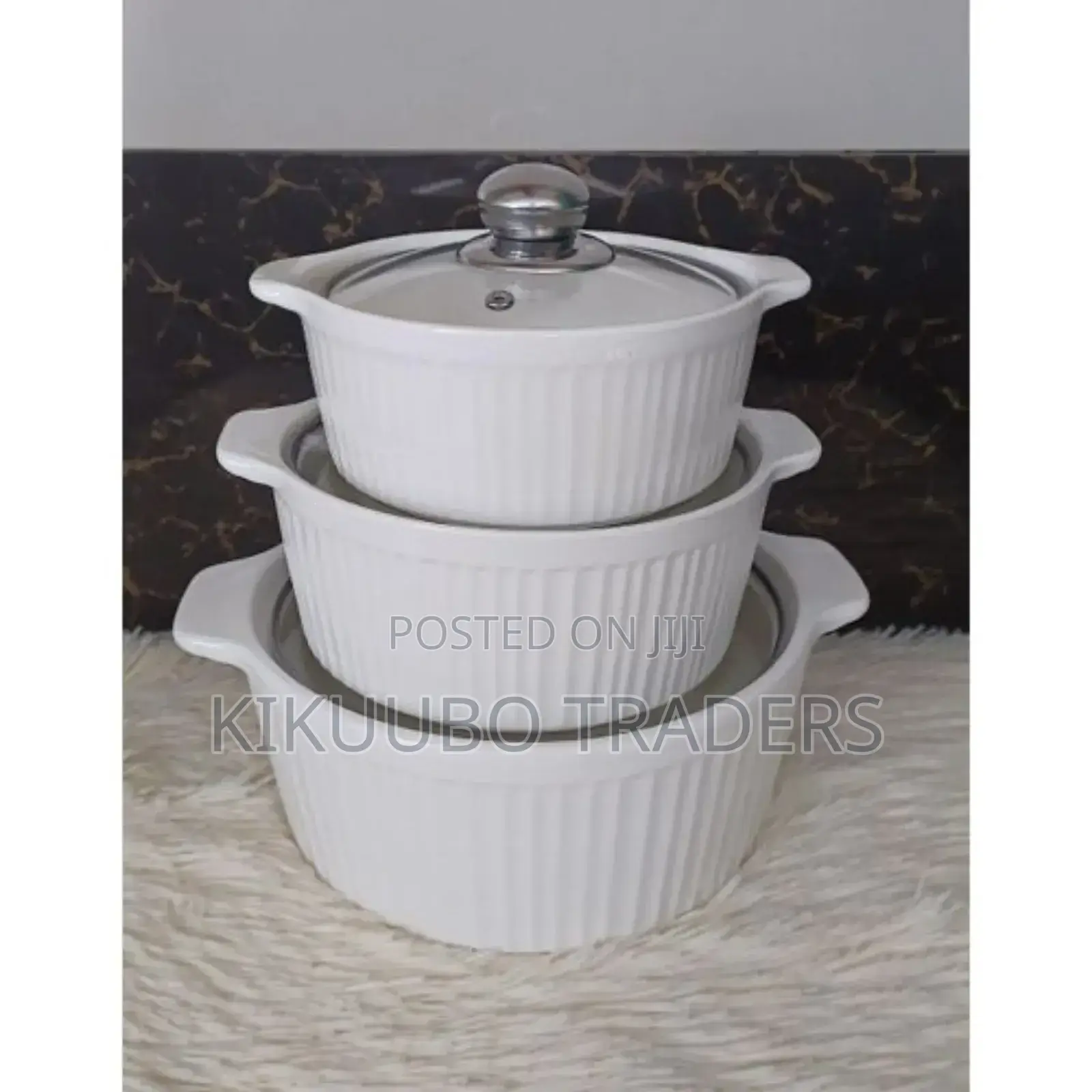 3 Pieces Ceramic Casserole Bowl Set