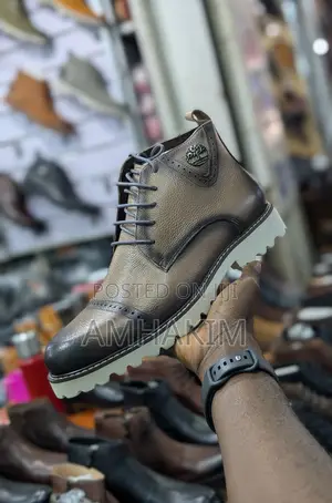 Classic Men Leather Mini Oxford Boots in Stock