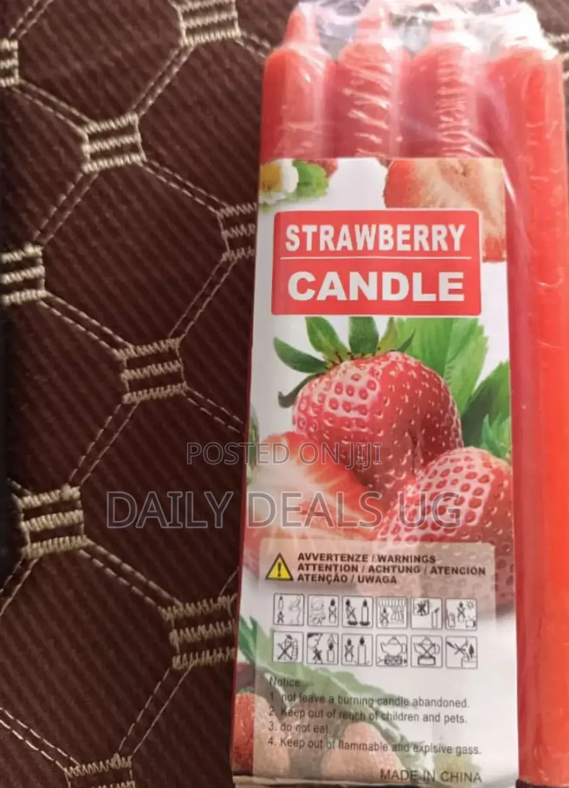 Red Strawberry Candle