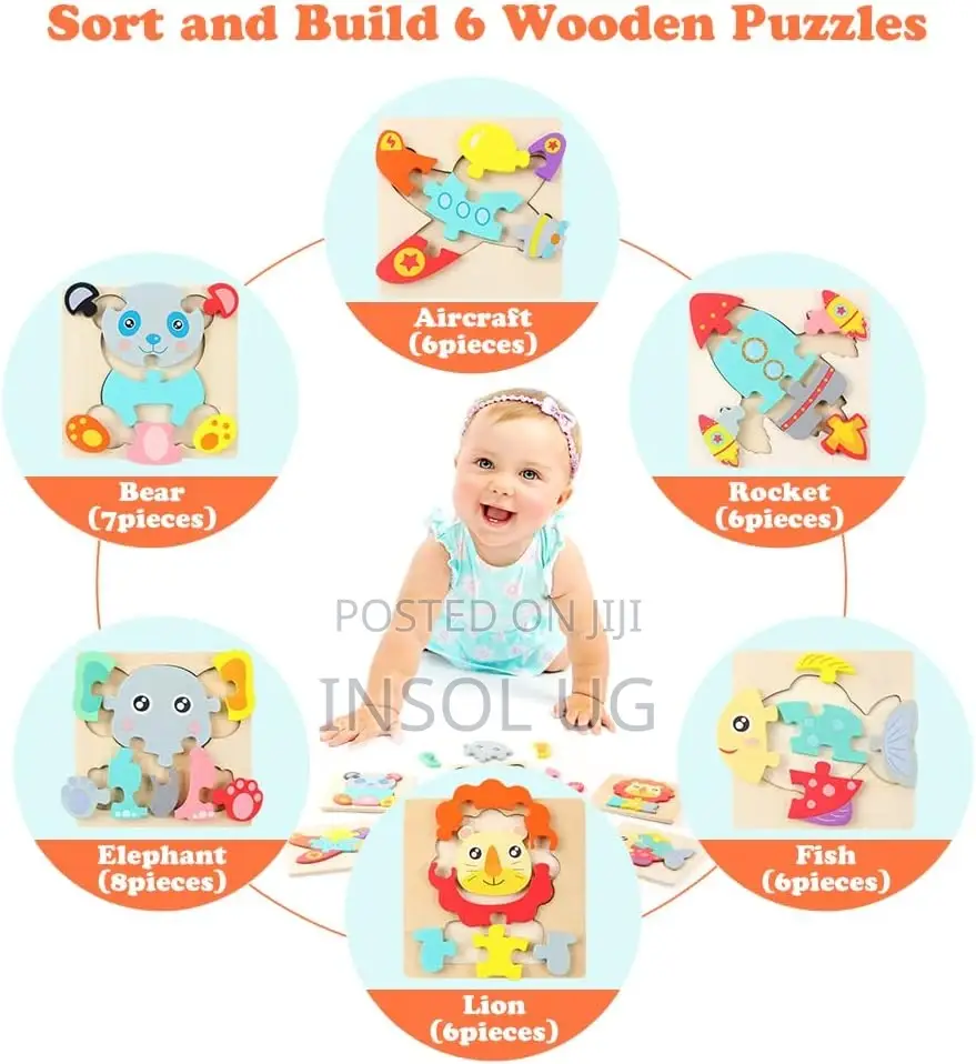 Wooden 3D Puzzles for Kids