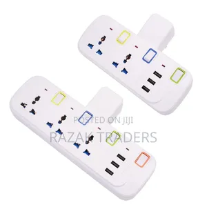 Multi Plug Extension Socket 2way Electrical Outlet, 3 USB
