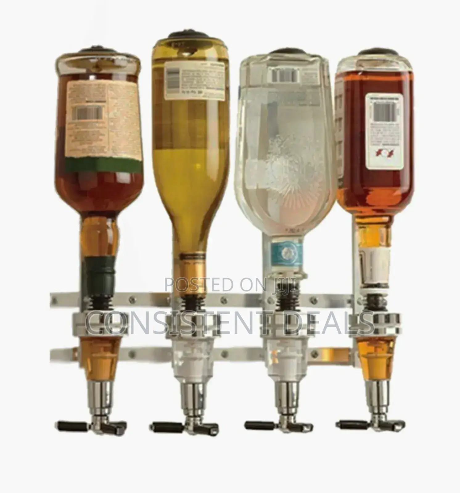 4 Bottle Wall Mounted Bar Butler Liquor Dispenser