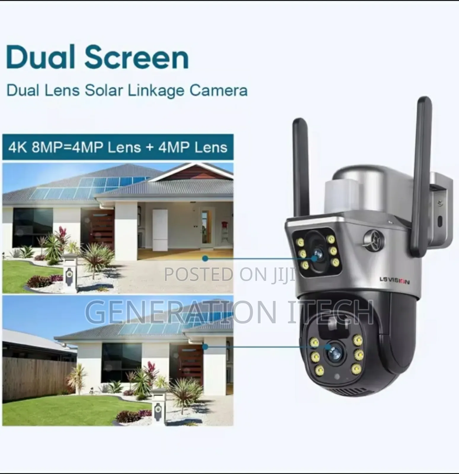 8mp Dual Screen Solar Smart Camera With Sim Slot, Ir
