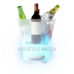 LED Multi Coloured Champagne,Beer,Wine Bar White Ice Buckets