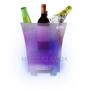 LED Multi Coloured Champagne,Beer,Wine Bar White Ice Buckets