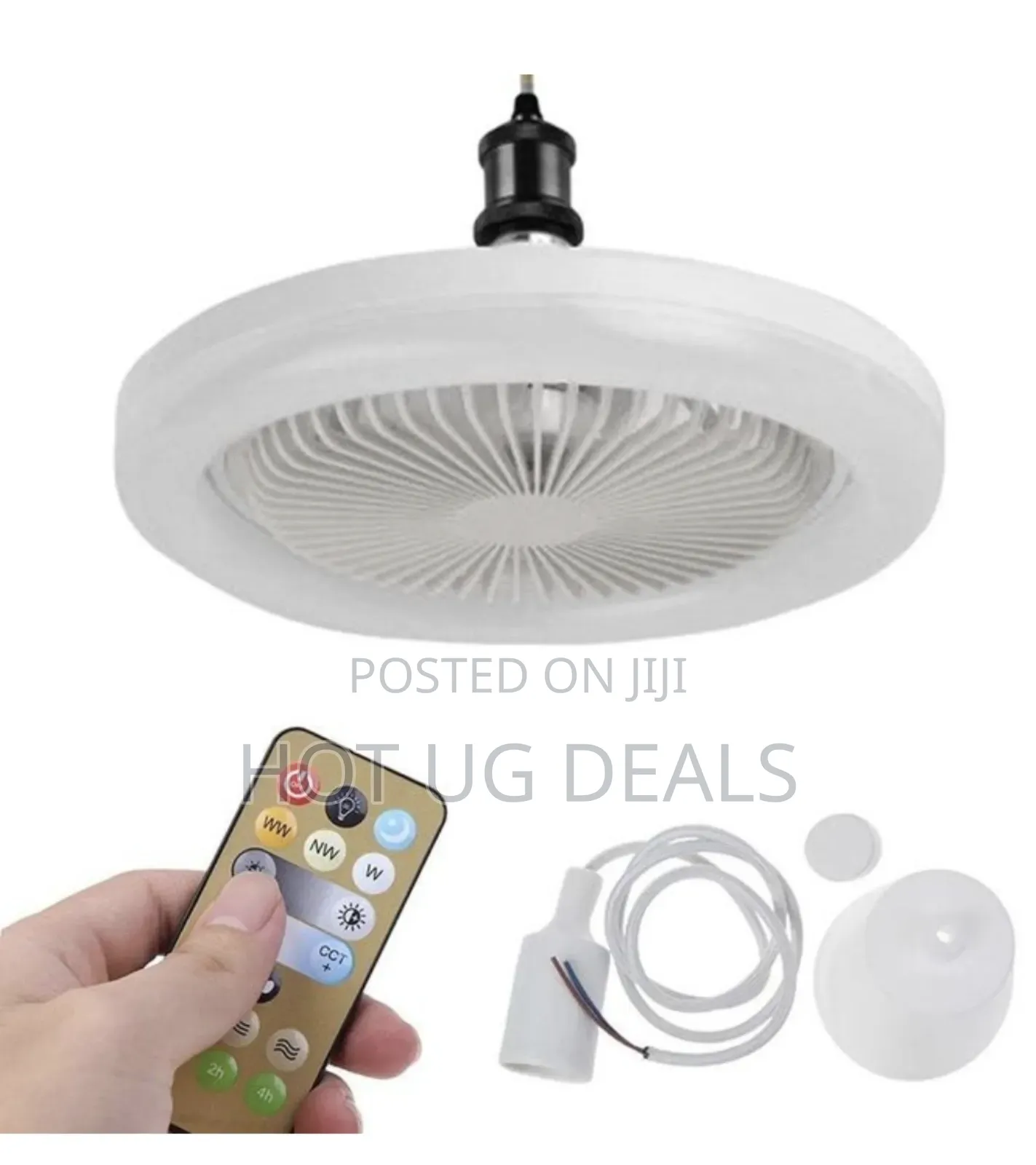 Ceiling Fan With Light Bulb - White